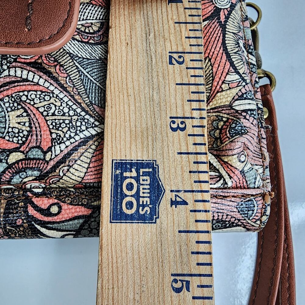 Sakroots Wristlet Wallet Floral Crossbody Strap Brown Phone Pocket Strap Missing - Picture 15 of 16